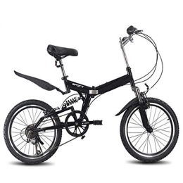 RECORDARME Bici 20inch Folding Mountain Bike, 6 Variable Speed Bicycle Road Bike Male Female Cycling Folding Bicycle Variable Speed Bike, for Urban Environment and Commuting To and From Get Off Work