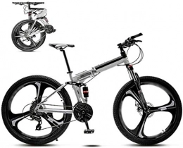 klt Bici 24 pollici MTB bicicletta Unisex pieghevole Commuter Bike MTB pieghevole Mountain Bike Off-Road velocità variabile biciclette per uomini e donne doppio freno a disco-A_27 velocità