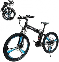 WCY Bici pieghevoli 26 pollici bici pieghevole bicicletta Mountain Bike doppio disco freno, doppio ammortizzatore, 21 / 24 Velocità, leggero e resistente for gli uomini le donne Bike 5-27 (Colore: B, Dimensione: 24 velocit