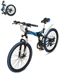 Adult-bcycles BMX Folding Mountain Bike for Adulti 26 Pollici Bici di Montagna Anteriore e Ammortizzatore Posteriore in Acciaio al Carbonio Pieghevole Telaio Pedale Doppio Freno a Disco Pieghevole