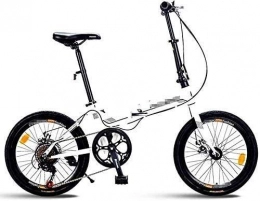 JIAJIAFU Bici Adulti bicicletta pieghevole Biciclette, 20" 7 velocità freno a disco Mini pieghevole biciclette, -alto tenore di carbonio in acciaio leggero portatile telaio rinforzato Commuter Bike, bici rossa piegh