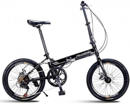 SLONG08 Bici Adulti bicicletta pieghevole Biciclette, 20" 7 velocità freno a disco Mini pieghevole biciclette, -alto tenore di carbonio in acciaio leggero portatile telaio rinforzato Commuter Bike, bici rossa piegh