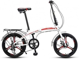 JIAJIAFU Bici Adulti bicicletta pieghevole Biciclette, 20" alto tenore di carbonio in acciaio pieghevole City Bike biciclette, pieghevole bicicletta con posteriore Carry Rack, doppio freno a disco della bici, bici