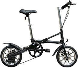 Aoyo Bici pieghevoli Adulti Biciclette pieghevoli, da 14 pollici Mini Disc Brake pieghevole biciclette, Donne Uomini-alto tenore di carbonio in acciaio Super Compact telaio rinforzato Commuter Bike, (Color : Black)