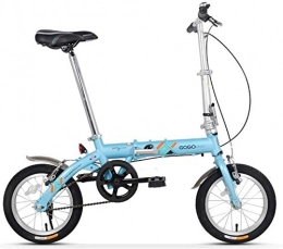 Aoyo Bici Adulti Biciclette pieghevoli, unisex bambini Single Speed ​​pieghevole biciclette, leggero portatile Mini da 14 pollici telaio rinforzato Commuter Bike, (Color : Blue)
