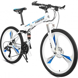 AI-QX Bici pieghevoli AI-QX Bikes, Bicicletta Mountainbike 24 BTT Shimano, Alluminio, Doppio Disco e Sospensione, Blue
