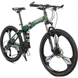 AI-QX Bici pieghevoli AI-QX Bikes, Bicicletta Mountainbike 24 BTT Shimano, Alluminio, Doppio Disco e Sospensione, Green