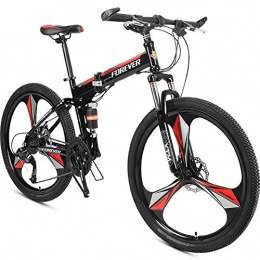 AI-QX Bikes, Bicicletta Mountainbike 24 BTT Shimano, Alluminio, Doppio Disco e Sospensione,Red