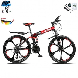 AI-QX Bici pieghevoli AI-QX Mountain Bike Pieghevole Unisex – Adulto, Rosso