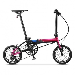 AIAIⓇ Bici AIAIⓇ Bicicletta Pieghevole Mini Ultra Leggera 36 cm Piccola Rotonda per Studenti e Donne Adulti Bicicletta per Uomo - Rosa Rossa