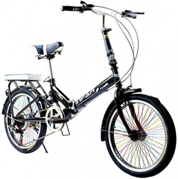AJH Bici pieghevoli AJH Pieghevole Biciclette Pieghevoli Biciclette Unisex-Adulto Biciclette a 6 Marce da 20 Pollici Set di Ruote a velocità variabile Bicicletta Ammortizzatore Biciclette
