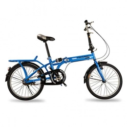 Domrx Bici Ammortizzatore per Bicicletta Bicicletta Pieghevole per Uomo e Donna per Adulti, Blu