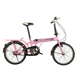 Domrx Bici pieghevoli Ammortizzatore per Bicicletta per Adulti, Uomo e Donna, Bicicletta Pieghevole, Rosa