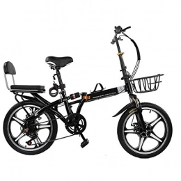 ANLW Bici ANLW 20inch Donne City Bike 7 velocità Folding Bike con Set Seat Cover Imbottito Biciclette, Nero