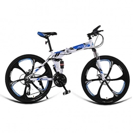 AQAWAS Bici AQAWAS 27-velocità per Adulti Folding Bike, Biciclette 24 Pollici Antiscivolo, con Anteriore e Posteriore Parafanghi Grande per Urban Riding e Il pendolarismo, Blue