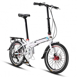 AQAWAS Bici pieghevoli AQAWAS Adulti Folding Bike, Alluminio Leggero da 20 Pollici Pieghevole Compact Biciclette, Grande per Urban Riding e pendolarismo con Antiscivolo e Resistente all'Usura degli Pneumatici, White