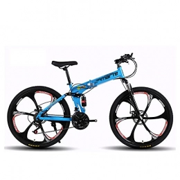 Asdf Bici pieghevoli ASDF - Bicicletta da montagna pieghevole, per adulti, velocità 26 pollici, per bicicletta o bici a sei coltelli blu cielo 26 pollici, 21 velocità