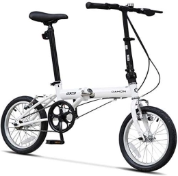 AYHa 16" Bikes Mini pieghevole, adulti Uomini studenti Luce Donne Peso bici pieghevole, ad alta acciaio al carbonio rinforzato telaio della bicicletta Commuter,bianca