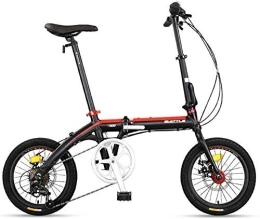 AYHa Bici AYHa Adulti bicicletta pieghevole, pieghevole compatto biciclette, 16" 7 Velocità Super Compact Light Weight Folding Bike, telaio rinforzato Commuter Bike, Rosso