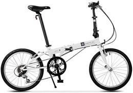 AYHa Bici AYHa Biciclette pieghevoli, adulti 20" 6 velocità a velocità variabile pieghevole biciclette, sedile regolabile, leggero portatile pieghevole City Bike bicicletta, bianca