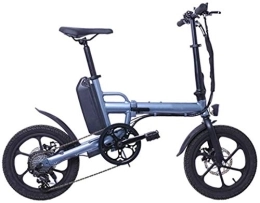 RDJM Bici pieghevoli Bciclette Elettriche, Adulti pieghevole bici elettrica, mini bicicletta elettrica con Aumenta 36V 13Ah litio batteria elettrica Biciclette 6-Speed ​​Shift doppio freno a disco Unisex ( Color : Grey )