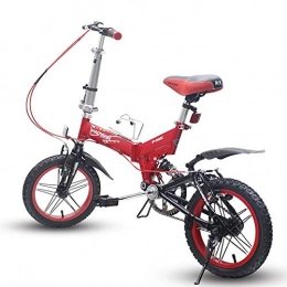 BCX Bici BCX Bicicletta pieghevole da donna, mini bicicletta da montagna pieghevole da 14 pollici, bici da pendolare con telaio rinforzato in acciaio ad alto tenore di carbonio portatile leggera, rossa, Rosso