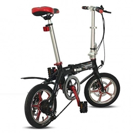 BCX Bici BCX Bicicletta pieghevole leggera, bicicletta pieghevole da 14 pollici a 6 velocità con doppio freno a disco, bici da pendolare con telaio rinforzato per adulti, donna, argento, Nero