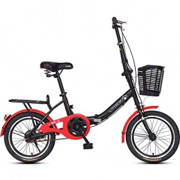 BCX Bici BCX Biciclette pieghevoli da 16 pollici, bici pieghevoli leggere per adulti uomini donne, bicicletta per pendolari con telaio rinforzato a velocità singola in acciaio ad alto tenore di carbonio, ross