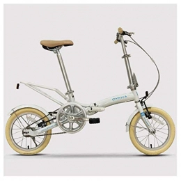 BCX Bici BCX Mini biciclette pieghevoli, bicicletta pieghevole a velocità singola da donna per adulti da 14 pollici, bicicletta da pendolare urbana leggera e compatta, bianca, bianca