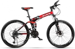 BECCYYLY Bici BECCYYLY Mountain Bike Pieghevole Mountainbike 24 / 26 Pollici, MTB Bicicletta con Razze, Black & Red .Bicicletta (Color : 21-Stage Shift, Size : 26inches)