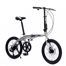 Generic Bici Bici pieghevole, bicicletta pieghevole con 8 velocità, ruote in alluminio da 20 pollici Bicicletta da città pieghevole facile, bici da crociera da spiaggia all'aperto, bicicletta compatta portati