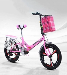 MAYIMY Bici Bici pieghevole comode biciclette da donna Bicicletta da 20 pollici ammortizzante per la velocità dei giovani vecchi uomini e donne studenti adulti(Color:pink, Size:Air transport)