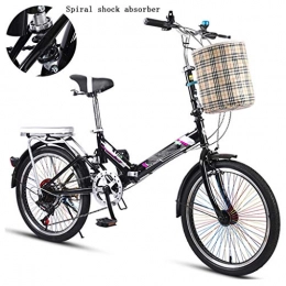 Bici pieghevoli Bici Bici pieghevoli Sports Bike Bicicletta portatile pieghevole Mini ruota da 20 pollici Bicicletta sportiva Bicicletta ultraleggera per adulti a velocità variabile ( Color : Black , Size : 155*10*114cm )
