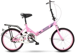 NOLOGO Bici Bicicletta Bicicletta Pieghevole 20 Pollici Folding Bike for Adulti Assorbimento di Scossa Mini Ultra Luce Portatile Uomini Donna Bambini Student Biciclette (Color : Pink)