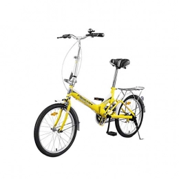 FDSH Bici Bicicletta, Bicicletta pieghevole, Universale 6 tipi di velocità variabile 20 pollici, Bicicletta a ruota, Bicicletta per uomo e donna per adulti portatile-yellow