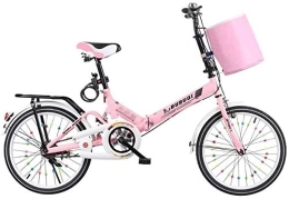 NOLOGO Bici Bicicletta Bike Bicicletta Pieghevole Leggero Bike Adulti Biciclette Pieghevoli Mini Bicicletta Strada 20 Pollici Student (Color : Pink)