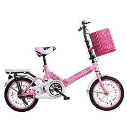 Bicicletta Chunlan Pieghevole Adulto 16 Pollici Bambino Ragazza Rosa Principessa Portatile Bici per Bambini Telaio in Acciaio Ad Alto Tenore di Carbonio Super Leggero Ammortizzatore