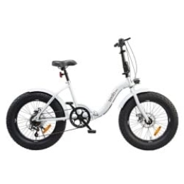 TEKLIO Bici Bicicletta CR3WT Ruote 20'' Pieghevole - Freni a Disco - Telaio Alluminio - Bianco