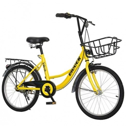 Tbagem-Yjr Bici Bicicletta da Città, Pendolare Freestyle Girl Student Car Outdoor Travel Bike City Road Bicycle (Color : Yellow, Size : 24 inch)