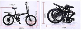 mjj Bici Bicicletta da montagna pieghevole 16 / 20 in 7 velocità, mini bici compatta con rack a doppia disco, per uomini e donne, C_20 pollici