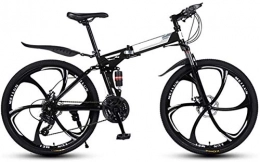 HCMNME Bici pieghevoli Bicicletta durevole di alta qualità, Sport all'aria aperta Folding Mountain Bike 21 Sospensione velocità della bicicletta completa pieghevole alto tenore di carbonio telaio in acciaio da 26" sport dop