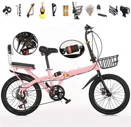 mjj Bici Bicicletta mini compatta da 20 pollici, 6 velocità, per studenti, ufficio, lavoratori, città, pendolari con telaio ad alta sensibilità razionale, pieghevole, per viaggi, bicicletta D.