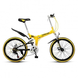Yuxiaoo Bici pieghevoli Bicicletta, mountain bike pieghevole, bicicletta a doppio ammortizzatore a 7 velocità, con acciaio ad alto tenore di carbonio e ruota da 22 pollici, per adulti e adolescenti, non facile da deform