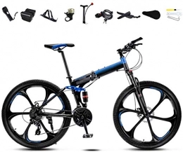 mjj Bici Bicicletta MTB da 26 pollici, unisex, pieghevole, per offroad variabile, con freno a disco a doppio disco regolabile