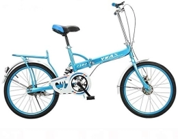 NOLOGO Bici pieghevoli Bicicletta Nuovo Bicicletta Pieghevole 20 Pollici Folding Bike for l'adulto di Assorbimento di Scossa Ultralight Compact Biciclette Kid Bike Student Bicicletta (Color : Blue)