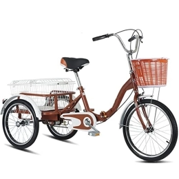 NYASAA Bici pieghevoli Bicicletta per anziani, pieghevole, robusta, sicura e compatta, scooter, adatta per uscire (brown)