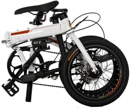 mjj Bici Bicicletta pieghevole 16 in 7 marce, freno a disco in alluminio, mini pendolo compatto per adulti