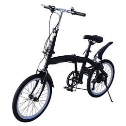 Kaibrite Bici pieghevoli Bicicletta pieghevole, 20", 7 marce, doppio freno a V, pieghevole, altezza regolabile 70-100 mm, colore: nero