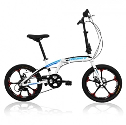 S.T.S Bici pieghevoli Bicicletta pieghevole 20'' in Alluminio bici Folding Bike cambio Shimano 7v Velocità Freni a disco leggera e comoda (Bianco)