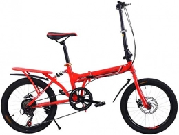 mjj Bici Bicicletta pieghevole 20 in per adulti, telaio leggero in acciaio al carbonio, 7 marce, pieghevole, mini pendolo C.